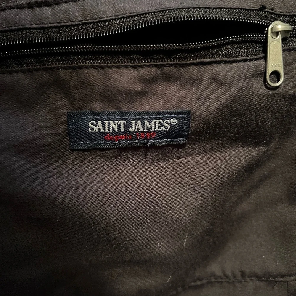 Saint James weekend tote bag. Cotton. Black. Zipper all around. Well made. - Picture 9 of 12